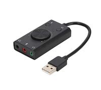 Semme Carte Son USB SC2 Plug Play Drive Carte Externe pour Ordinateur de Bureau Ordinateur Portable Multi-utilisateur Contrôle du Volume 3,5 Mm SNR élevé ≥ 80 DB Réponse en Fréquence 15 Hz 25 KHz