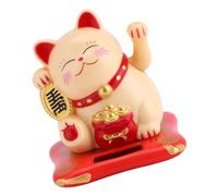 Semme Chat Agitant Mignon à énergie Solaire - Bonne Chance, Richesse, Bienvenue, Décoration de Voiture - Décoration de Maison et de Bureau à économie d'énergie (Yellow)