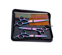 Semme Ciseaux à Poils D'Animaux Professionnels en Acier Inoxydable, Coupe Colorée, sécurité, Ensemble de Ciseaux de Toilettage pour Chiens, Chats, Chiots et Petits Animaux, Durables