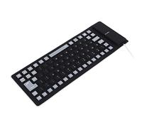 Semme Clavier en Silicone Clavier Portable en Silicone 85 Touches USB Filaire Pliable de Jeu Silencieux pour PC et Ordinateur Portable (Black)