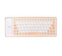 Semme Clavier en Silicone Clavier Portable en Silicone 85 Touches USB Filaire Pliable de Jeu Silencieux pour PC et Ordinateur Portable (Orange)