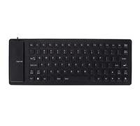 Semme Clavier en Silicone Flexible Pliable Ke Silent 85 Touches Clavier en Silicone USB Filaire pour PC et Ordinateur Portable Conception Pliable Léger et Portable (Black)