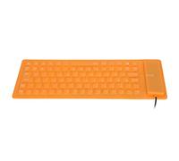 Semme Clavier en Silicone Flexible Pliable Ke Silent 85 Touches Clavier en Silicone USB Filaire pour PC et Ordinateur Portable Conception Pliable Léger et Portable (Orange)