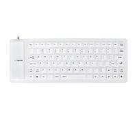 Semme Clavier en Silicone Flexible Pliable Ke Silent 85 Touches Clavier en Silicone USB Filaire pour PC et Ordinateur Portable Conception Pliable Léger et Portable (White)