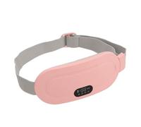Semme Coussin Chauffant Portable pour Crampes, Coussin Chauffant électrique Menstruel pour Femmes avec Chauffage et Vibrations pour le Dos et la Taille, Tissu en Peluche (PINK)