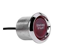 Semme Démarreur d'allumage de Commutateur de Démarrage de Moteur 12V avec LED Rouge/bleu pour Voitures Camions SUV Comprend des Accessoires de Montage de Boîte de Relais (rouge)
