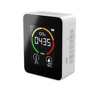 Semme Détecteur de CO2 Portable d'intérieur - Thermohygromètre Multifonctionnel et Domestique - Analyseur de qualité en Temps Réel avec écran LCD et Batterie 1200 MAh (WHITE)