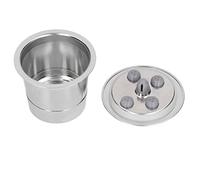 Semme Dosette de café Réutilisable à 5 Trous, en Acier Inoxydable, Rechargeable en Poudre, avec Brosse et Cuillère pour