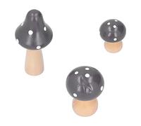 Semme Ensemble d'artisanat en Forme de Champignon, 3 Pièces, Ornements en Bois Innovants pour la Décoration, Adorables Sculptures de Champignons en Bois de Haute qualité, Idéal pour Les Amis et la