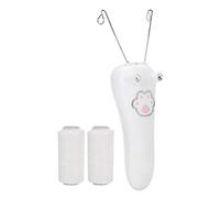 Semme Épilateur électrique à Fil de Coton avec Chargeur USB, Machine d'épilation Douce pour le Visage et le Corps, Lumière LED Ergonomique, sans Danger pour les Types de Peau (WHITE)