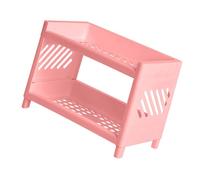 Semme Étagère de Rangement de Bureau en Plastique à 2 Niveaux pour Bureau, Dortoir, Cuisine - élégante et Solution pour n'importe Quel Espace (Pink)