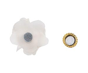 Semme Étoffes Magnétiques Fleurs Amovibles 5Pcs (408) | Base magnétique à texture de tissu, design adapté, décor réutilisable pour nail art, pour la maison, bricolage, salon,