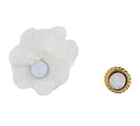 Semme Étoffes Magnétiques Fleurs Amovibles 5Pcs (409) | Base magnétique à texture de tissu, design adapté, décor réutilisable pour nail art, pour la maison, bricolage, salon,