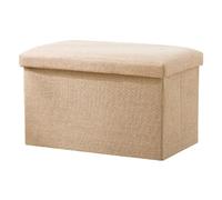 Semme Folding Storage Ottoman Ottoman Storag Pouf de Rangement Pliant en Tissu Tabouret de Repose-Pieds de Rangement Pliable pour Salon Dortoir Boîte de Multifonctionnelle en Tissu Gris (L)
