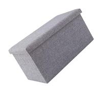Semme Folding Storage Ottoman Ottoman Storag Pouf de Rangement Pliant en Tissu Tabouret de Repose-Pieds de Rangement Pliable pour Salon Dortoir Boîte de Multifonctionnelle en Tissu Gris (L)