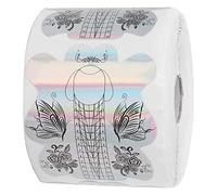Semme Formes D'extension D'ongles Holographiques 300 Pièces Autocollant PVC | Formes d\'ongles en PVC épais, 300 pièces, auto-adhésives, avec marqueurs de longueur, adaptées au salon et à la maison, en