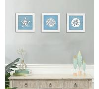 Semme Grand Art de Sable Mural Rustique sur le Thème du Bea, Décoration Murale 3D pour la Plage, la Maison, en Bois de Haute qualité, étoile de Mer, Coquillage, Dollar de Sable, Décoration Nautique