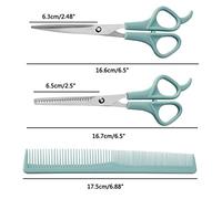 Semme Kit de Ciseaux de Coupe de Cheveux, Ensemble de Ciseaux de Coiffure Professionnels avec Ciseaux Effilés et Peigne pour Barbiers de Salon à Domicile, Poignée en Acier (Carte YJ006 Bleu Nordique)