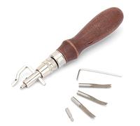 Semme Kit de Couture en Cuir 7 Pouces Multifonctionnel en Cuir biseauté Groover Poignée Outil de Coupe de Rainurage en pour l'artisanat Coupe et Lissage des Bords