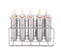 Semme Kit de Moules à Glaces à Glace en Acier Inoxydable 304, Facile à Faire Soi-même, Machine à Sucettes Glacées pour Enfants, Comprend une Brosse
