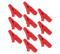 Semme Lot de 10 Pinces de sécurité pour Batterie en Laiton nickelé Robuste, Prise Banane de 4 Mm, Protection Complète, Haute conductivité pour Navires, Camping-cars, Camions, Instruments (rouge)