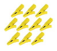 Semme Lot de 10 Pinces de sécurité pour Batterie en Laiton nickelé Robuste, Prise Banane de 4 Mm, Protection Complète, Haute conductivité pour Navires, Camping-cars, Camions, Instruments (YELLOW)