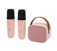 Semme Machine à karaoké avec 2 Microphones, Haut-Parleur Portable Multifonction pour Fête à Domicile, KTV, qualité Sonore Supérieure, Large Couverture jusqu'à 200 ㎡ (Pink)