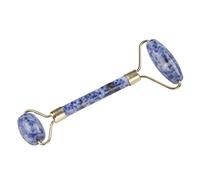 Semme Masseur de Visage de Rouleau de Jade, Outil Naturel de Massager de Visage de Rouleau de Visage de Double-tête beauté Anti-vieillissement de Cou(Bleu)