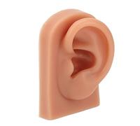 Semme Modèle 3D D'Oreille en Silicone, Peau Foncée, Oreille Gauche, Outil | Texture d\'oreille gauche en silicone souple et flexible, pour la formation du perçage, pratique de l\'acupuncture,