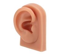 Semme Modèle 3D D'Oreille en Silicone, Peau Foncée, Oreille Gauche, Outil | Texture d\'oreille gauche en silicone souple et flexible, pour la formation du perçage, pratique de l\'acupuncture,