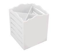 Semme Organisateur de Coiffeur, Boîte de Rangement de Salon en Plastique Blanc avec 4 Compartiments Séparés, pour Outils de Coiffure Professionnels, Peignes, Brosses, Clips