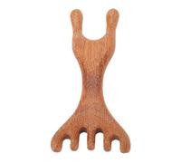 Semme Peigne de Massage à Cinq Griffes en Bois de Santal, Grattoir Ergonomique à Long Manche avec Design en Bois de Cerf Fait à la Main, pour la Relaxation du Cuir Chevelu et le
