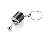 Semme Pièce de voiture créative Modèle Shifter Keychain, Mini voiture Pommeau de levier de vitesses Gear Metal Keyring Keychain pour hommes(noir)