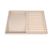 Semme Plateau de présentation de bijoux, support de plateau de boucles d'oreilles pour bagues, boucles d'oreilles(Beige)