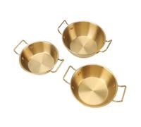 Semme Plats à Sauce élégants en Acier Inoxydable avec Poignée - Bols à Tremper Ronds pour Apéritifs, épices et Sauces, Finition Dorée