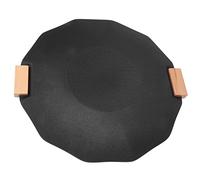 Semme Poêle à Barbecue Antiadhésive Portable, Poêle de Cuisson Polyvalente sans Fumée pour Barbecue Domestique et Extérieur avec Poignée Ergonomique (Géométrique Noir 40cm) (Géométrique Noir