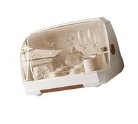 Semme Rangement de Tasses de Bureau Multifonctionnel avec Couvercle, Support de Séchage pour Tasses à thé et Fruits, Table élégante pour une Maison Bien Rangée, Grand Design Orange 37x26x23cm (Grand