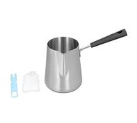 Semme Réchauffeur en Acier Inoxydable 1000 Ml avec Bec Verseur, Pot Chauffant pour café à la Maison, Poêle à Lait, Latte, Fabrication de Sauce Artistique, Fonctionne à Induction/gaz