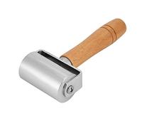 Semme Rouleau de pressage en métal, presse pour cuir, bord en cuir, poignée en bois faite à la main, en acier au carbone, pour travaux manuels (80 mm)