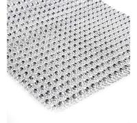 Semme Rouleau de Ruban en Strass en Plastique, 10 Yards, 24 Rangées, Emballage de Décoration de Mariage Scintillant, Bricolage Artisanal, Garniture élégante en Argent