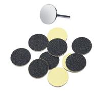 Semme Roulement en Acier Inoxydable, Papier de Verre pour Meuleuse de Pieds, Disque de Ponçage pour Pédicure, avec Papiers de Verre Collants pour (Roulement de 15 mm (plane) 10 pièces de)