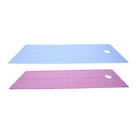 Semme Salon Sheet de Lit 75x200cm Trou Ouvert (violet + bleu) | Couverture de spa en polyester résistant à l\'huile, tissu doux pour la peau, découpe faciale pour tables, cliniques de