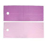 Semme Salon Sheet de Lit 75x200cm Trou Ouvert (Violet et Rose) | Couverture de spa en polyester résistant à l\'huile, tissu doux pour la peau, découpe faciale pour tables, cliniques de