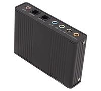 Semme Semme Carte Son USB 5 Canaux avec Taux d'échantillonnage de 48 KHz pour Une Lecture et Un Enregistrement Faciles, Compatible avec PC et Ordinateur Portable (Blue) (Black)