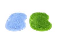 Semme Tapis de Douche pour le Dos des Pieds, 2 Pièces, Coussin de Bain Antidérapant avec Matériau TPR Respectueux de la Peau et Taille de 9,84 X 11,81 Pouces pour un Nettoyage Doux, un (Bleu et vert)