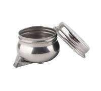Semme Tasse de Peinture à l'huile en Acier Inoxydable, Récipient à Double Trempette F, Conception à l'épreuve pour les Artistes en Plein Air, Fournitures d'art Pratiques de Taille Moyenne (acier