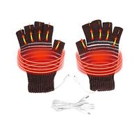 Semme Winter Heating Gloves pour Hommes et Femmes Mitaines Chaudes lavables à moitié alimentées par USB(Café)