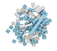 Semme Yunzii Keycaps Blue Ensemble de Touches Ergonomiques Translucides Rétroéclairées pour Ordinateur 104/87/61 Touches Bleu Blanc Pudding avec Design d'usure (Bleu Blanc)