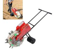 Semoir à Graines Manuel, Semoir à Graines a Roulettes Jardin à Poussée Manuelle Et Applicateur D'engrais Machine De Semis De Jardin à Poussée De Précision Pour Soja, Arachide, Maïs, Coton (7 Holes)