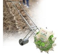 Semoir de Jardin en rangée, Rouleau à Pousser à la Main avec espacement et quantité de graines réglables, idéal pour Le maïs, Le soja, Les arachides, adapté aux Plaines et aux serres